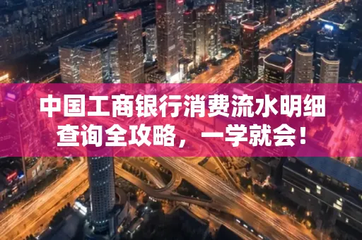 中国工商银行消费流水明细查询全攻略，一学就会！